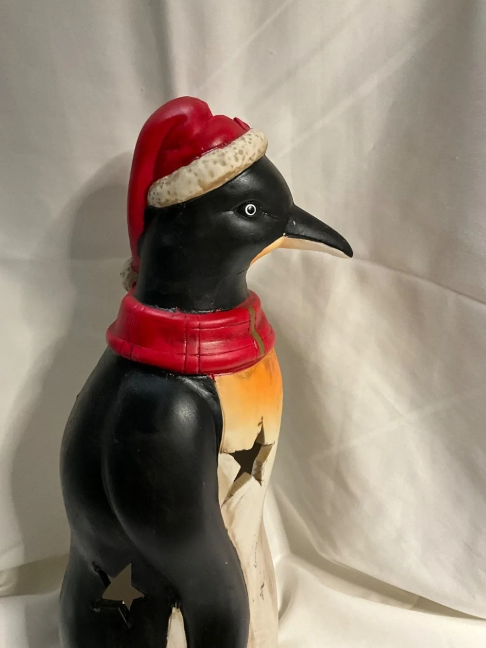 Vintage-Style Ceramic Penguin Holiday Luminary Figurines - Set of 2